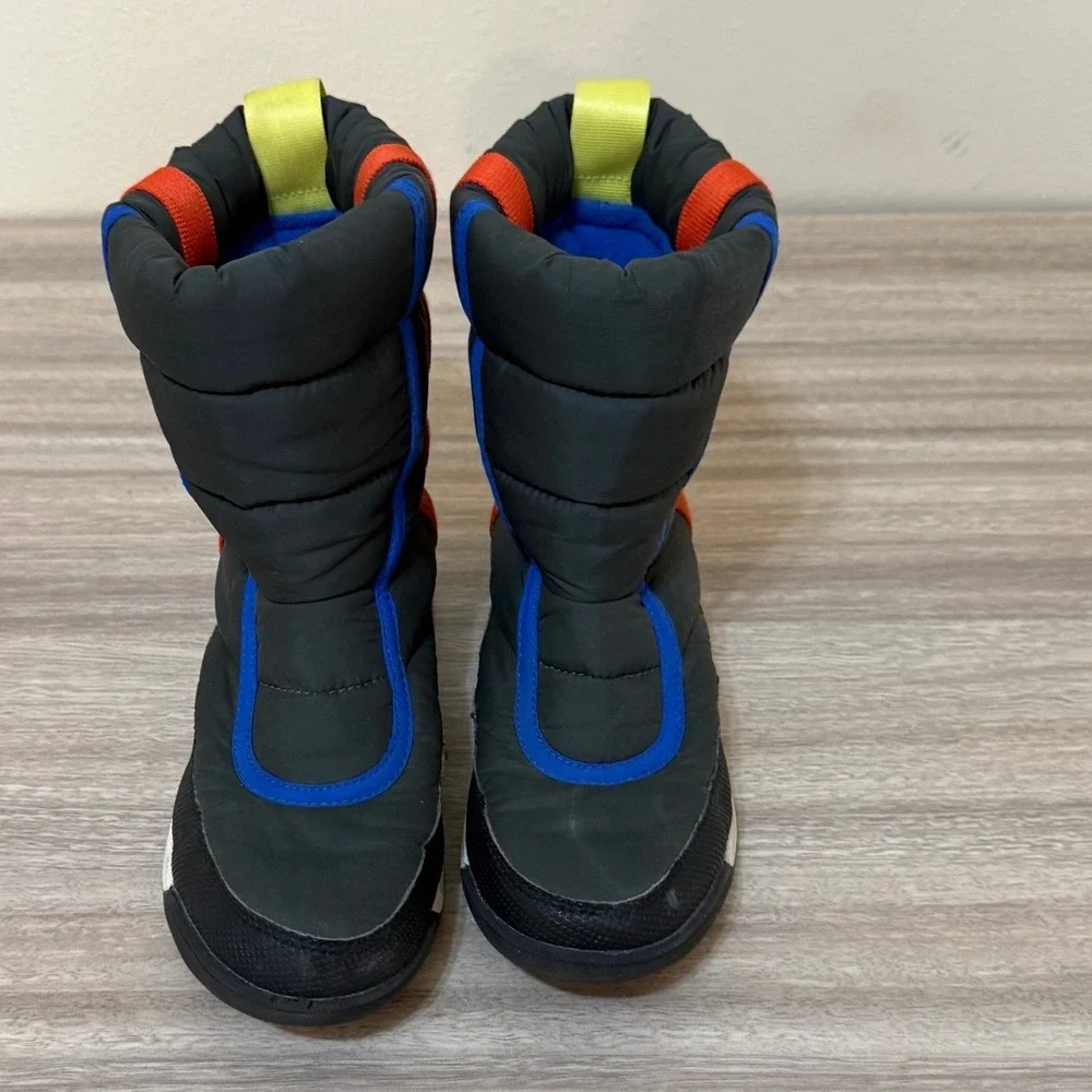 Sorel Kid Whitney II Puffy Mid Boots 3 Black Multi Colorblock Snow NY3873 Winter